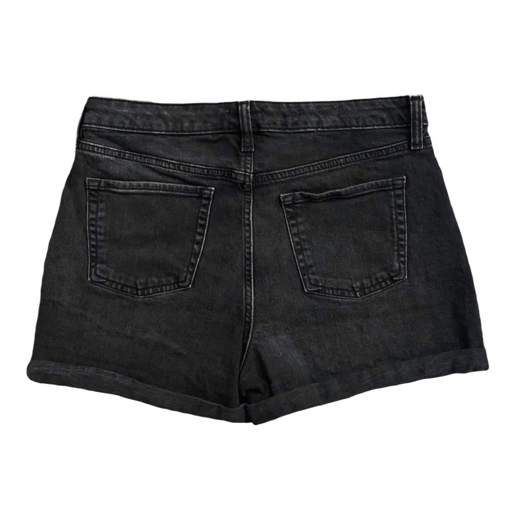❌SOLD❌ Wild Fable Highest Rise Black Jean Shorts Cuffed Denim Plain Size 10 30R - Picture 6 of 10